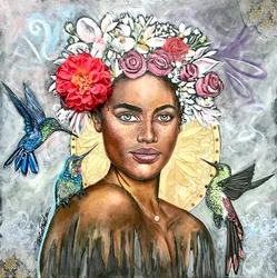 Queen Beauty, 2019 (blandede medier på lærred)