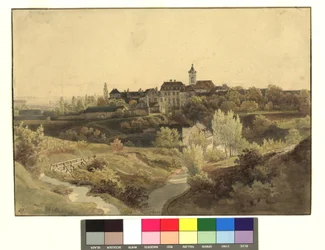 Oberdöbling, Sankt Johannes-kapellet og omgivelserne, set fra Unterdöbling-siden