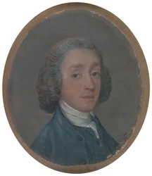 Portræt af en ung mand med pulveriseret hår, ca. 1750.