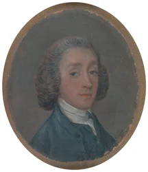 Portræt af en ung mand med pulveriseret hår