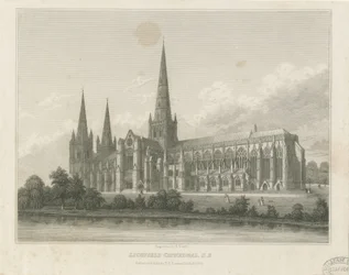 Lichfield Cathedral - South East View: gravering, nd [c 1833] (print)