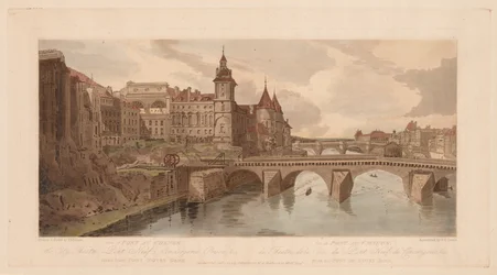 Et udvalg af tyve af de mest maleriske udsigter i Paris: Udsigt over Pont au Change, City Theatre, Pont Neuf, Conciergerie Prison, &c taget fra Pont Notre Dame