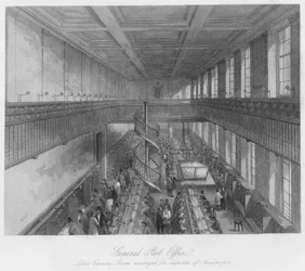 General Post Office. Brevbærerrum indrettet til afsendelse af aviser, c1841