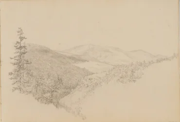 Kauterskill Clove fra Sketchbook of Landscape and Animal Subjects, ca. 1860-64.