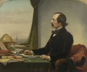Portræt af Elisha Kent Kane (1820-57) (olie på linned)