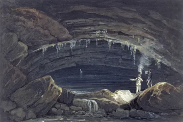 Åbning af grotten ved Porth yr Ogof (akvarel på papir)