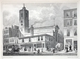 Church of St Dionis, Backchurch, fra pubben 