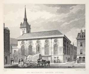Church of St Michael, Queenhithe, fra pubben 