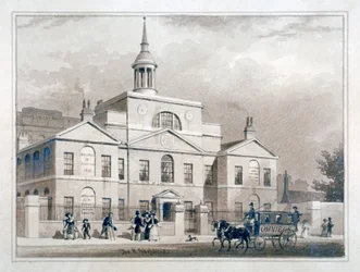 City of London Lying-In Hospital, City Road, Finsbury, London, c1827.