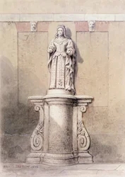 Statue af Queen Anne ved East End af Queen Square, 1851