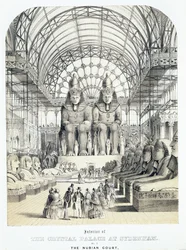 Den nubiske domstol ved Crystal Palace i Sydenham, ca. 1851-1855 (akvatint)