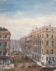 Udsigt over King Street, nordpå fra Cheapside til Guildhall, City of London, 1840