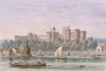 Udsigt over Lambeth Palace fra Themsen, 1837