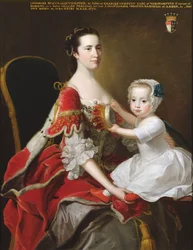 Portræt af Catherine Compton (d. 1784), grevinde af Egmont, og hendes ældste søn Charles Perceval (f. 1756), 1758