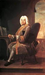 Portræt af den tysk-engelske komponist George Frideric Handel (1685-1759)