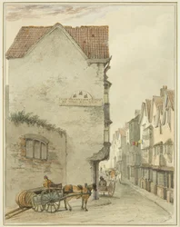 Back Street, ser mod syd (akvarel på papir)