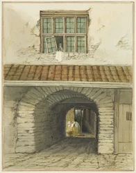Passage Archway fra Marsh Street bag House (akvarel på papir)