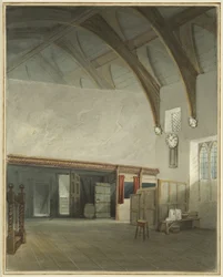 Værelse i et hus i Cider House Passage, ud for Broad Street (akvarel på papir)