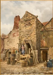 Old Sparrow Hall, Cullercoats (kropsfarve, blyant og wc på papir)