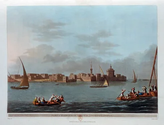 Fort og havn i Aboukir, det gamle Canopus, Egypten, 1801
