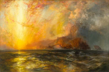 Hårdt den røde sol, der gik ned, brændte sig vej langs himlen, 1875-1876
