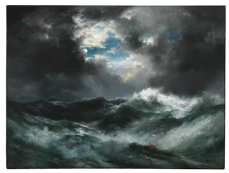 Månebelyst skibsvrag til søs