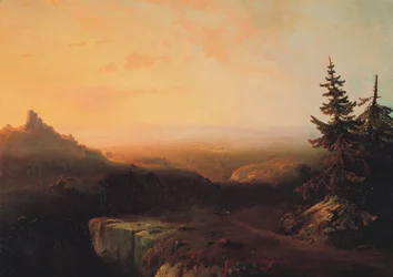 Bjergscene, ca. 1865 (olie på lærred)