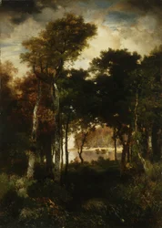 Skov ved en flod, 1886