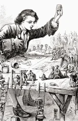 Hans kejserlige majestæt ønskede, at han selv og hans kongelige ægtefælle måtte have den lykke at spise sammen med mig, illustration fra 