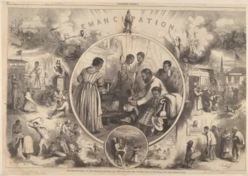 Sorte menneskers frigørelse - Fortiden og fremtiden fra Harpers Weekly, 24. januar 1863.