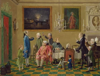 Britiske herrer i Sir Horace Manns hjem i Firenze, ca. 1763-65