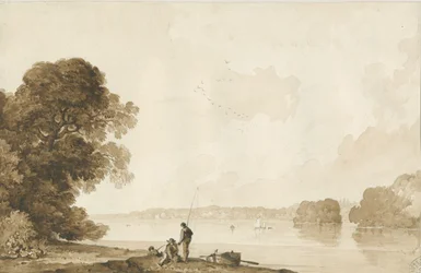 Chillington Park - Pool: sepia-tegning, nd [1837-1838] (tegning)