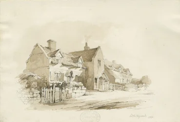 Cottages at Little Haywood: blyant- og vasketegning