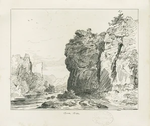 Dovedale - landskab: pen og blæk tegning