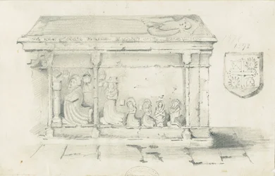 Eccleshall Church - Tomb of Bishop Bentham: pencil drawing, nd [1817-1845] dani