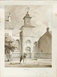 Fazeley Chapel: pen og vask tegning