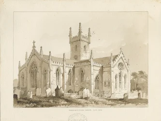 Handsworth Church: sepia tegning