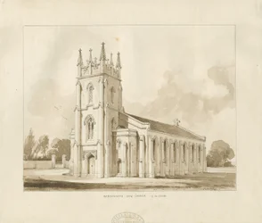 Handsworth Church: sepia tegning