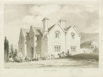 Moreton Vicarage: sepia wash drawing, 1841dani