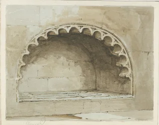 Penkridge Church - Monument i South Wall: vandfarvemaleri, nd [1817-1845] (maleri)