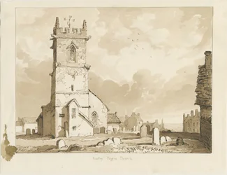 Rowley Regis Church: sepia drawing, 1837dani