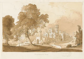 "Thickbroom Hall" [Manley Hall]: sepia vask tegning, 1837