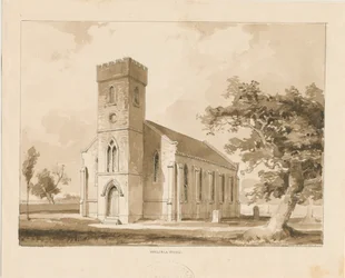Walsall Wood Church: sepia tegning, nd [1817-1845] (tegning)