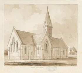 Walton-on-the-Hill Church [Ny]: pen og vask tegning