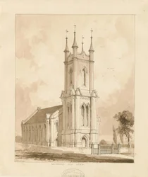 West Bromwich Church [Ny]: sepia vask tegning