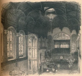 Interiør af Crosby Hall, 1902