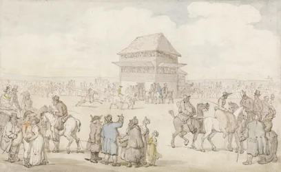 A Crowded Race Meeting, ca. 1805-10 (pen og blæk og w/c på papir)