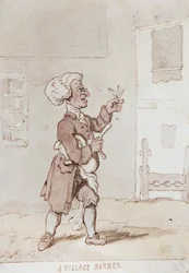 En landsbybarber (blæk og akvarel)