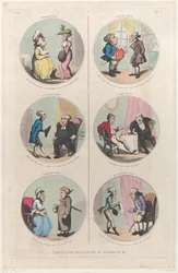 Karikaturmedaljoner til skærme &c: A Morning Visitor, An Evening Visitor, A We..., 1. april 1800.