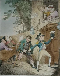 Charity Covereth a Multitude of Sins, udgivet af Hannah Humphrey i 1781 (håndkoloreret radering)